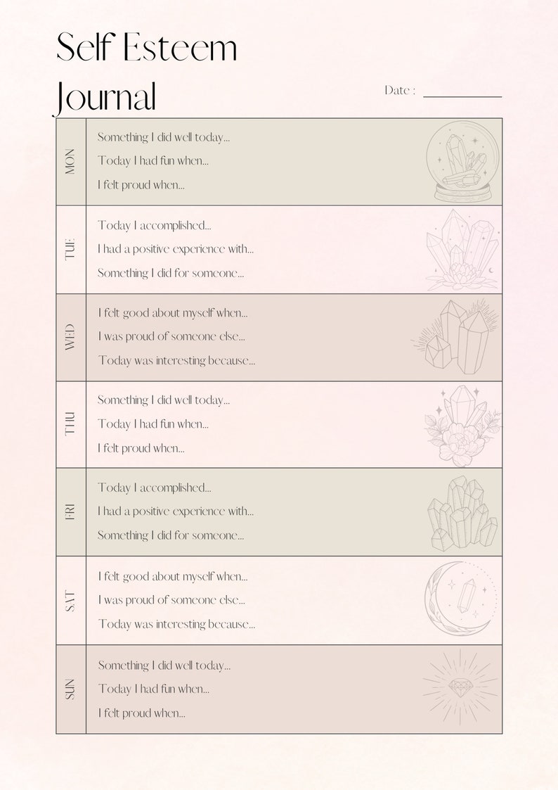 Printable Daily Manifestation and Self Esteem Journal - Etsy