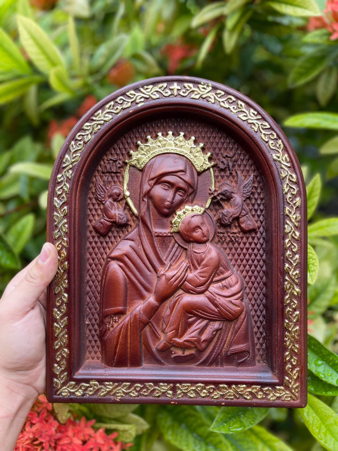 Our Lady of Perpetual Help – Hand-carved Virgin Mary Icon | Catholic ...