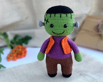 Сrochet pattern Halloween, Frankenstein amigurumi crochet pattern, Crochet Halloween decorations, Amigurumi pattern PDF in English.
