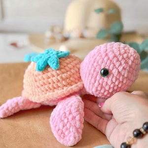 Turtle Crochet Pattern No Sew, Amigurumi Crochet Plushie Animal Pattern, Stuffed Toy, Sea Creature Animal, PDF in English