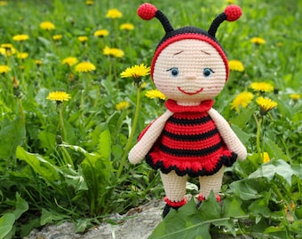 Crochet Pattern Ladybug, insects crochet pattern, amigurumi crochet doll, crochet pattern in English