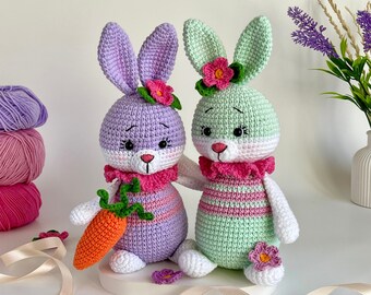 Modèle au crochet lapin de Pâques, lapin amigurumi, lapin de printemps, décorations de Pâques DIY, PDF en anglais