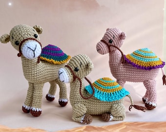 Crochet camel pattern, Nativity scene, Christmas toy, crochet animal, PDF in English, Spanish, French