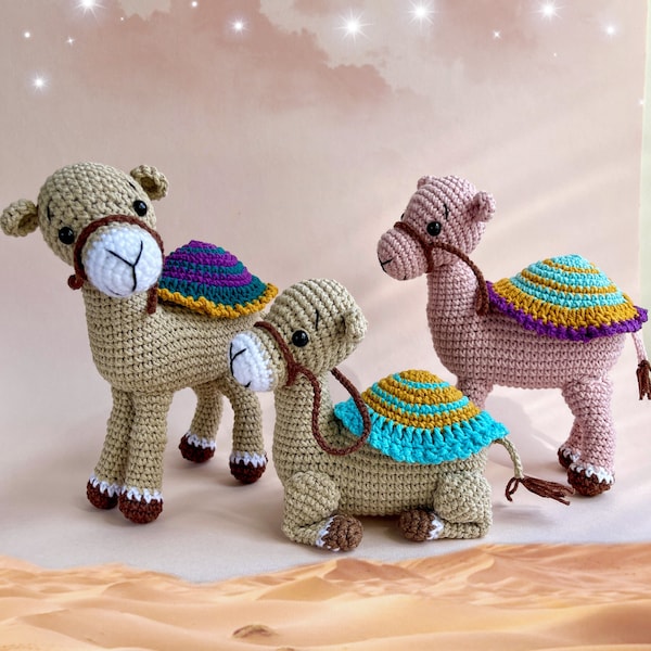 Patrón camello a crochet, Belén, juguete navideño, animal a crochet
