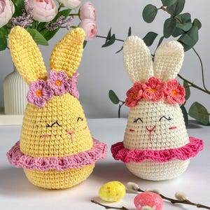 Häkelanleitung Osterdeko, Ostereier Hase, Osterspielzeug, PDF in englischer Sprache