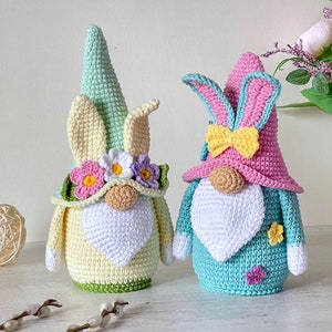 Easter Gnome Bunny Crochet Pattern, Spring Amigurumi Pattern, Easter Egg Patterns, Crochet Home Decoration, PDF in English