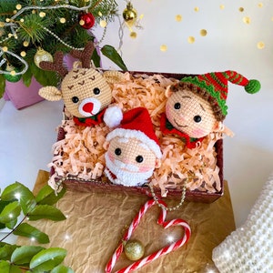 Crochet PATTERN Christmas decorations. Christmas crochet ornament. PDF in English, French