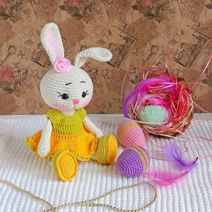 Häkelanleitung Osterhase, Amigurumi Kaninchen Muster, PDF in englischer Sprache
