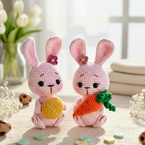 Patrón de conejito de Pascua amigurumi, decoración navideña, PDF en inglés