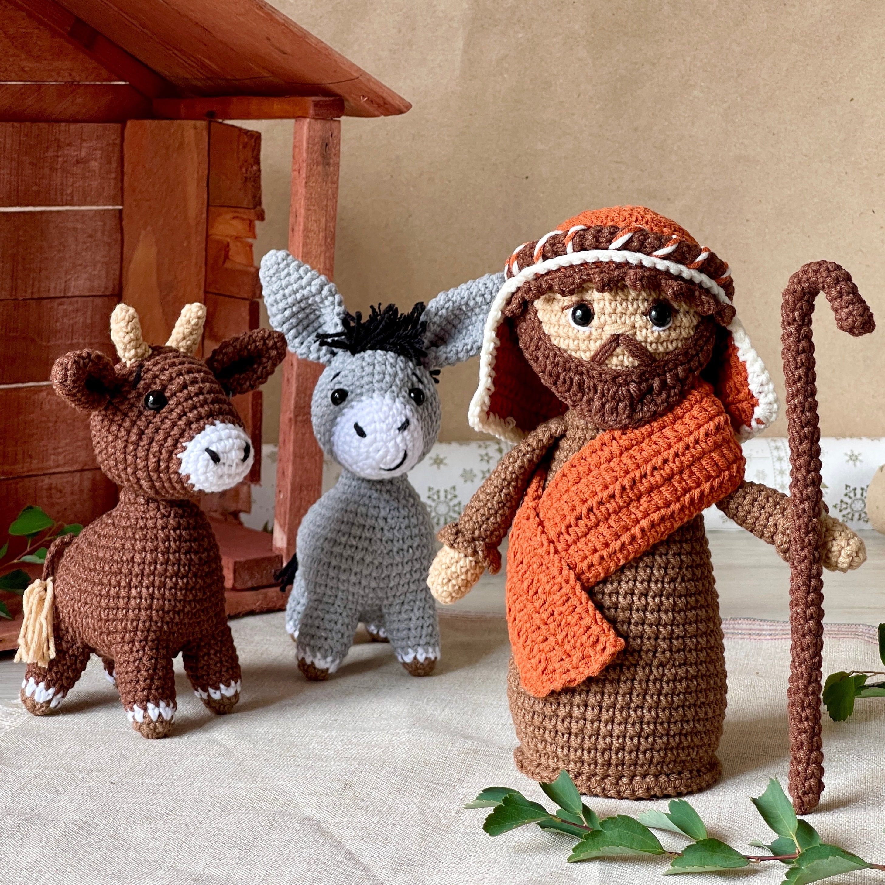 Nativity Scene Crochet Pattern: Shepherd and Animals