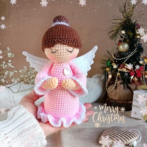Christmas angel crochet pattern, amigurumi angel doll pattern, Christmas crochet pattern, PDF English Spanish French