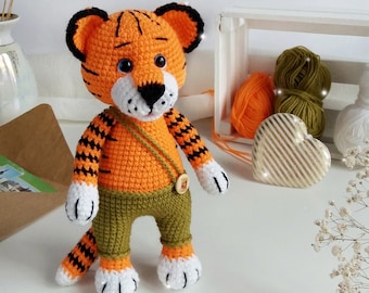 Tiger crochet PATTERN, amigurumi animal pattern, easy crochet pattern tiger, PDF file in English, amigurumi toy pattern