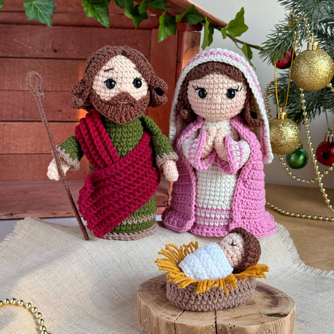 Nativity Scene Crochet Pattern Mary Joseph Baby Jesus, Mini Amigurumi ...