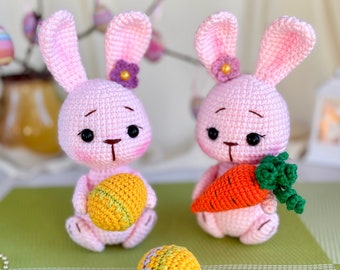 Easter Bunny crochet pattern, amigurumi easter crochet, crochet bunny pattern, crochet easter decorations, PDF in English