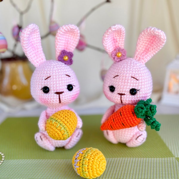 Easter Bunny crochet pattern, amigurumi easter crochet, crochet bunny pattern, crochet easter decorations, PDF in English