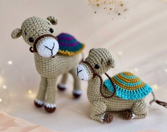 Crochet camel pattern, Nativity scene, Christmas toy, crochet animal, PDF in English, Spanish, French