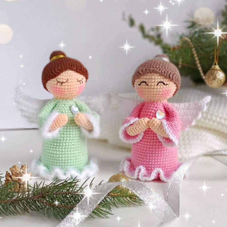 Patrón de crochet ángel de navidad, patrón muñeco ángel amigurumi, patrón de crochet de navidad, patrón de crochet fácil amigurumi imagen 5