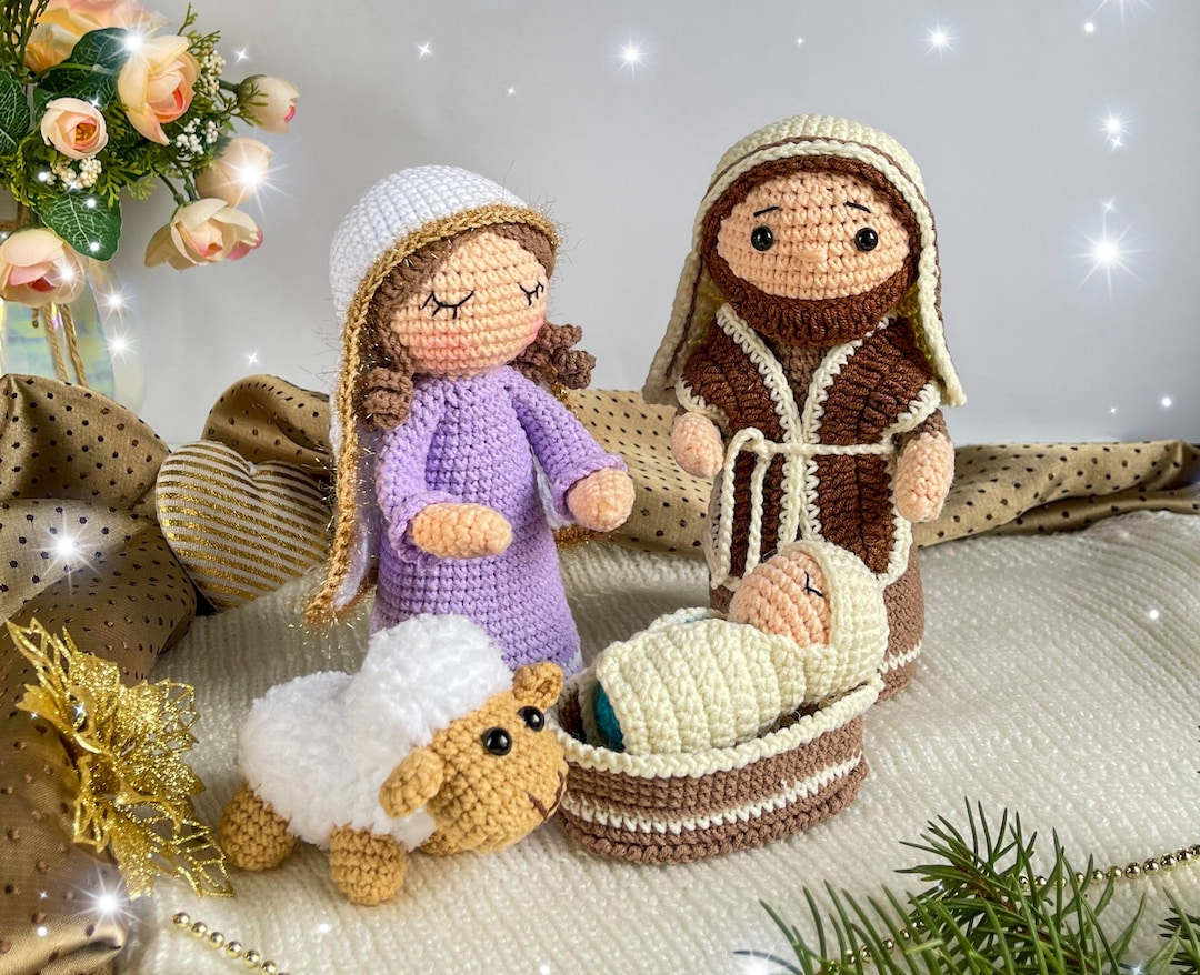 Patrón de crochet para el pesebre, María José y Jesús, Patrón de