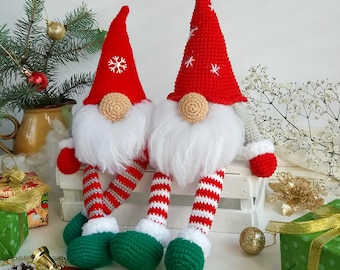 Crochet pattern Christmas gnome, amigurumi gnome pattern, Christmas crochet gnome pattern, Xmas gnome ornaments