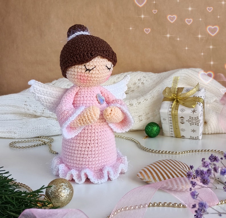 Patrón de crochet ángel de navidad, patrón muñeco ángel amigurumi, patrón de crochet de navidad, patrón de crochet fácil amigurumi imagen 3