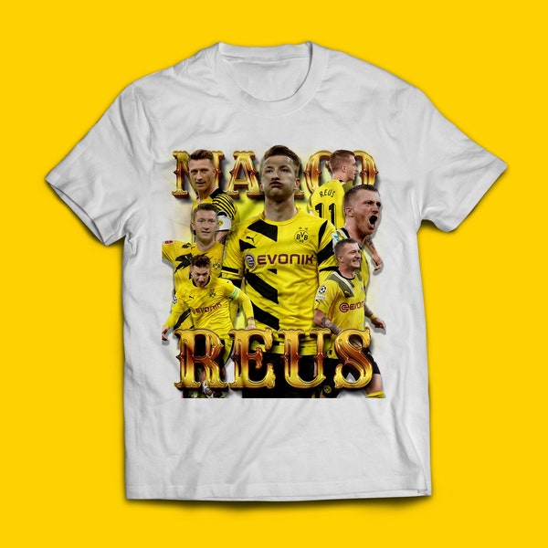 Marco Reus 90er Jahre Stil Vintage Bootleg T-Shirt Grafik-T-Shirt, Reus-T-Shirt, Fußball-T-Shirt, Borusse Dortmund, Fussballbundesrunde, UCL