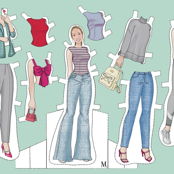 Cut Out Paper Dolls - Etsy