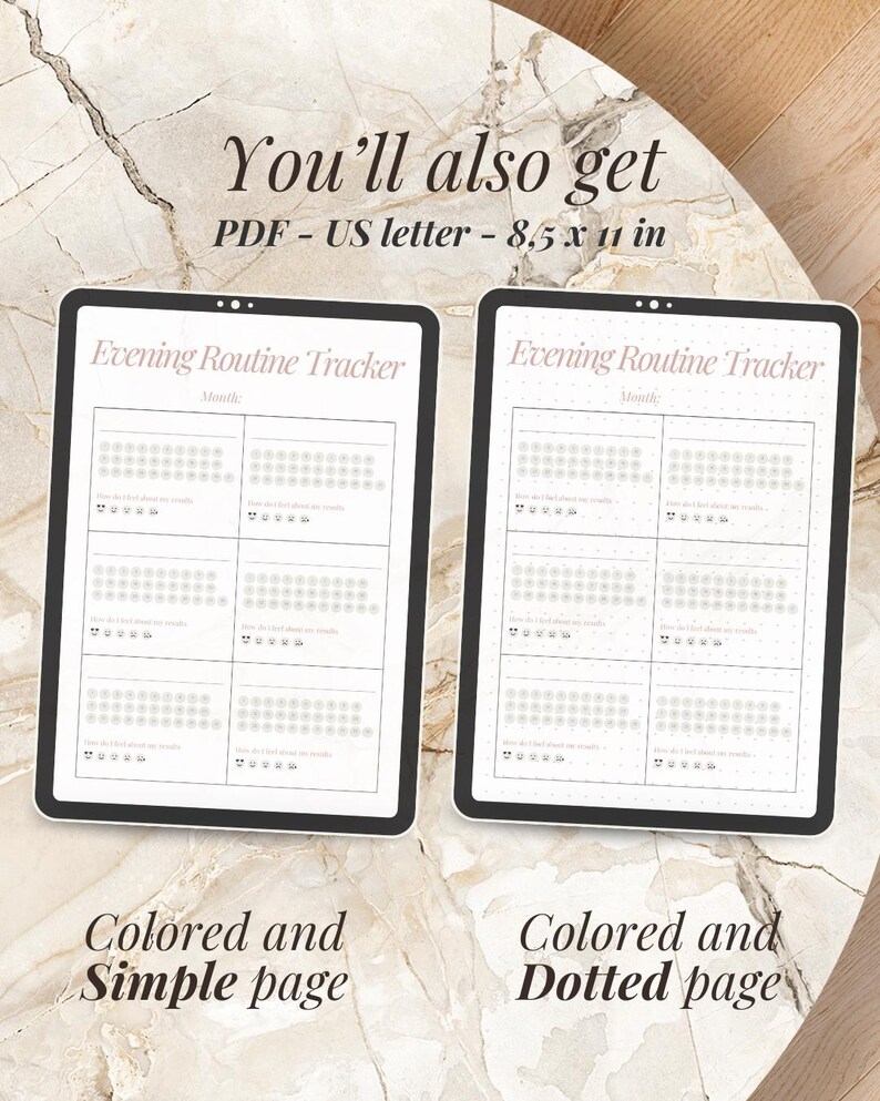 Daily Routine Tablet 2026 Evening Routine Tracker Printable – Daily Self Care & Night Habits ...