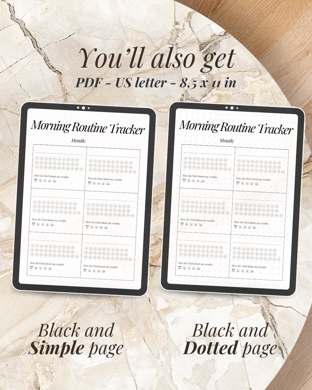 2026 Morning Routine Tracker Printable – Daily Habit Tracker, Self Care ...