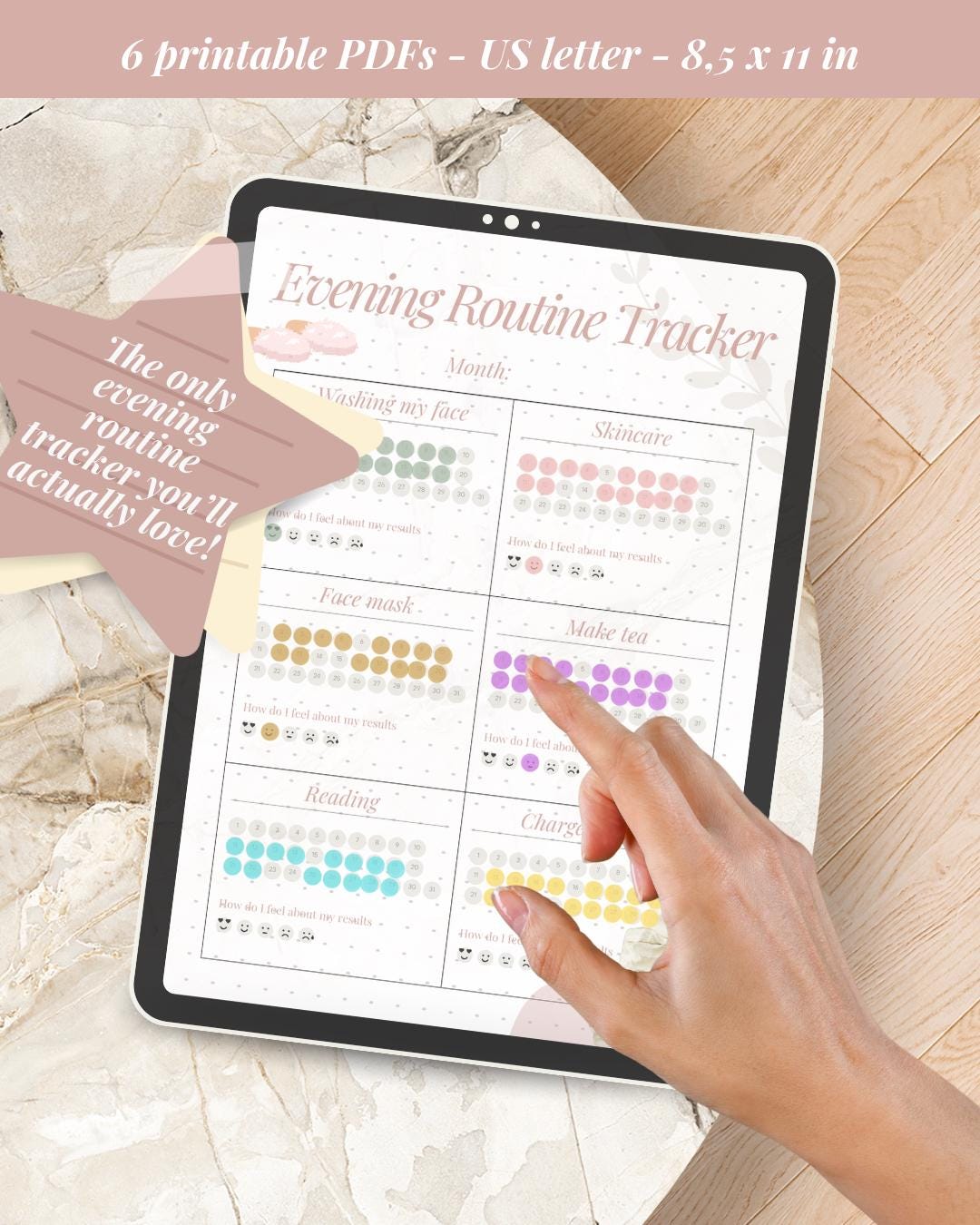 2026 Evening Routine Tracker Printable – Daily Self Care & Night Habits ...