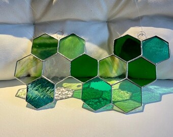 Favo de mel de vitral verde