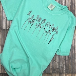 Personalized Birth Month Flower Embroidered custom Crewneck Sweatshirt*Tshirt* for Her*Gift for Mom*Grandma*Mimi*Nana*Gigi Mother’s Day Gift