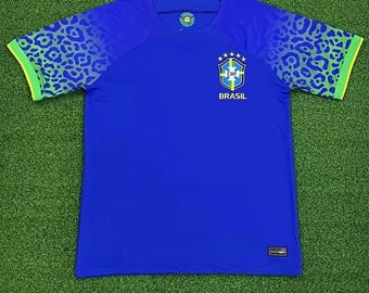 Personalización Niños Adulto 2022-2023 Brasil Visitante Camiseta de Fútbol Premium Fútbol