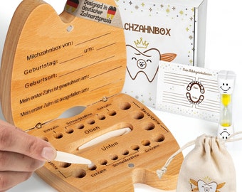 Wooden milk tooth box for boys and girls | Tooth box for milk teeth – keepsake box for babies and children as a christening gift