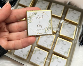 30 Wedding Chocolate Favors ,Personalized Wedding Chocolate For Guest, Engagement Chocolate , Customized Chocolate,Party Favors, Table Decor