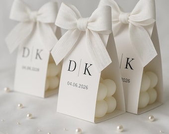 Wedding Favors –Personalized Bridal Shower Favors-Engagement Favor – Handmade Bubble Candle with Gift Box – Custom Wedding Gift for Guests