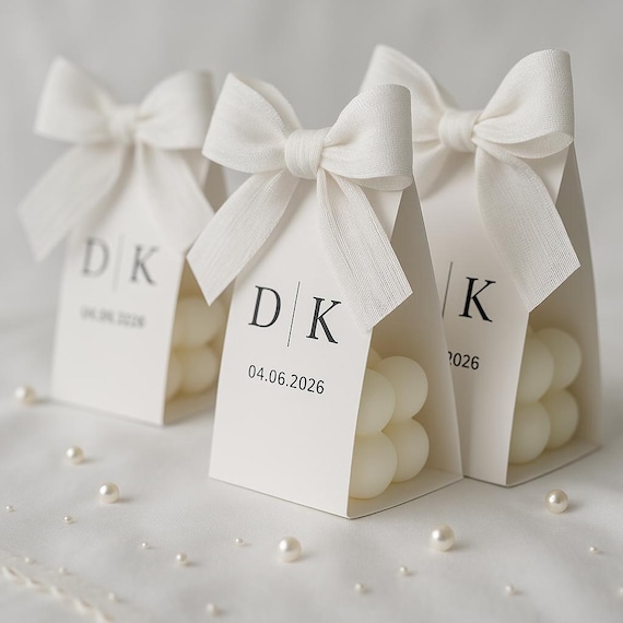 Wedding Favors –Personalized Bridal Shower Favors- Engagement Favor – Handmade Bubble Candle with Gift Box – Custom Wedding Gift for Guests