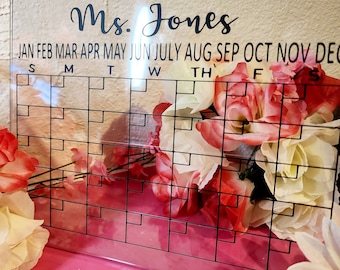 Acrylic Desk Calendar | Teacher Appreciation Gift, Photo Frame