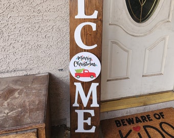 Interchangeable Holiday Welcome Porch Sign | Wood Home Decor