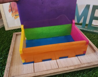 Rainbow Resin Puzzle Box – Playful Catch-All Container