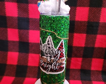 Light Up Christmas Tumbler | 20oz, Magnetic Snow Topper