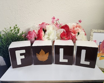 Reversible Home Decor Blocks | Home | Love | Snow | Fall | Welcome | Farmhouse | Handpainted