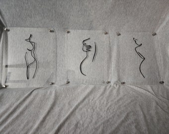 Feminine Line Art 3 piece minimalist artwork