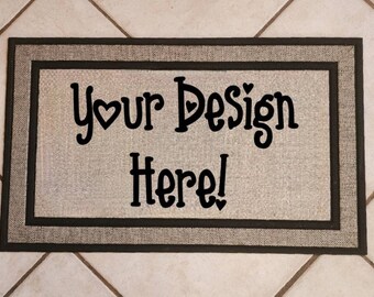 Personalized indoor/outdoor doormat with border