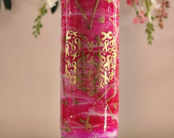 Breast Cancer Awareness light up tumbler