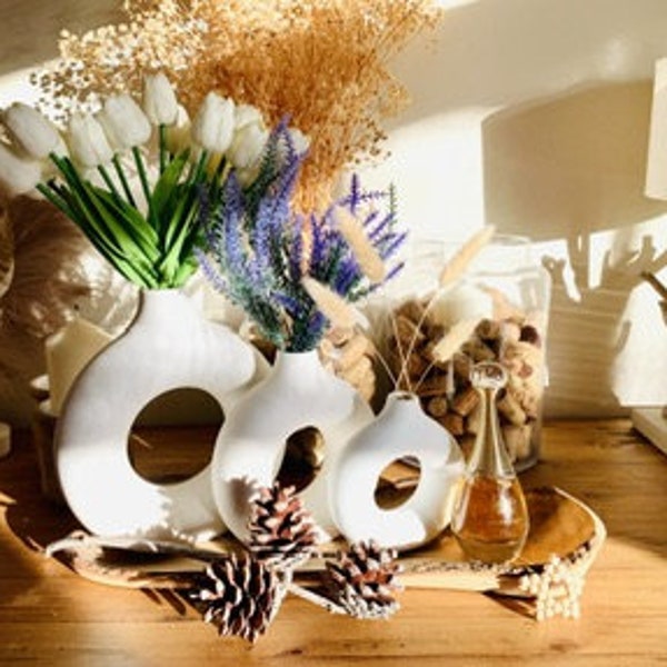 MOYEN VASE ROND tendance blanc cassé