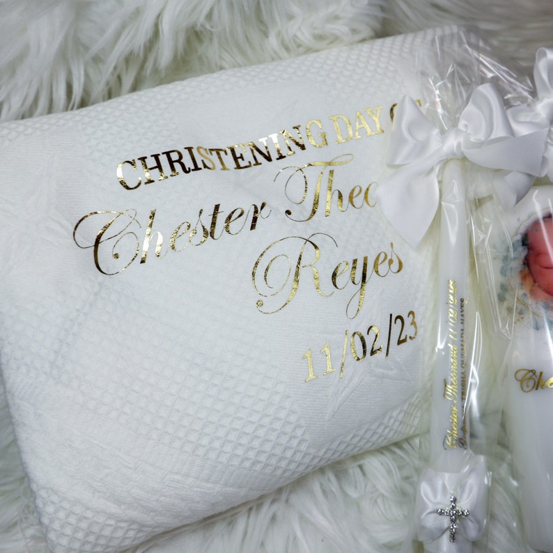 personalised baptism shawl