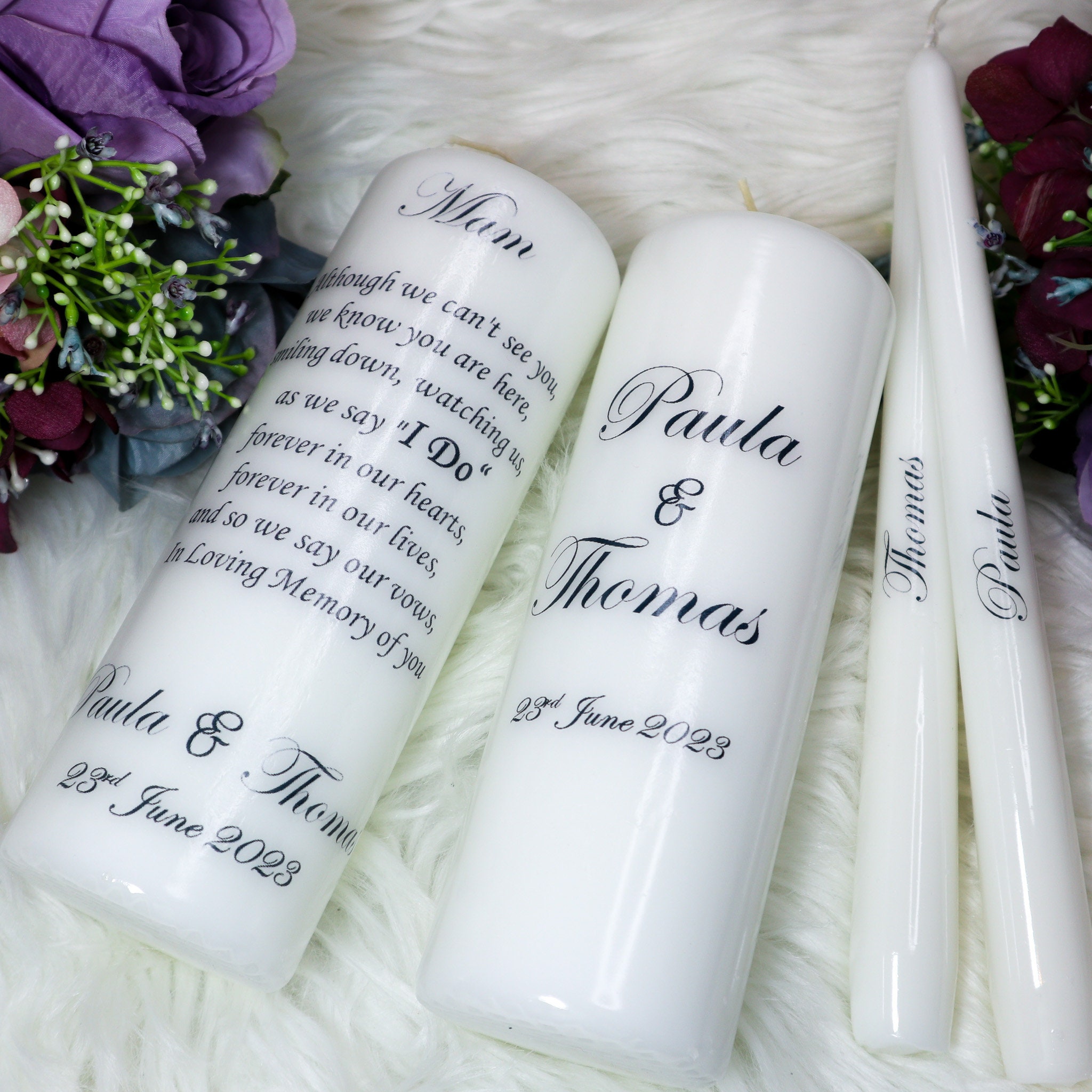 Unity Candle Set Custom Wedding Unity Candle Ceremony Candles
