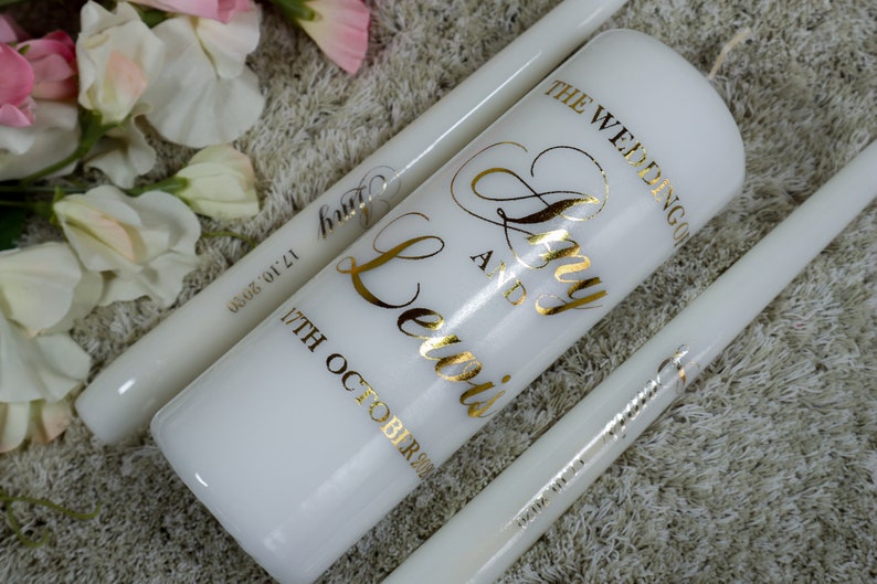 Gold Wedding Candles, Gold Weddings, Rose Gold Candles, Silver Candles