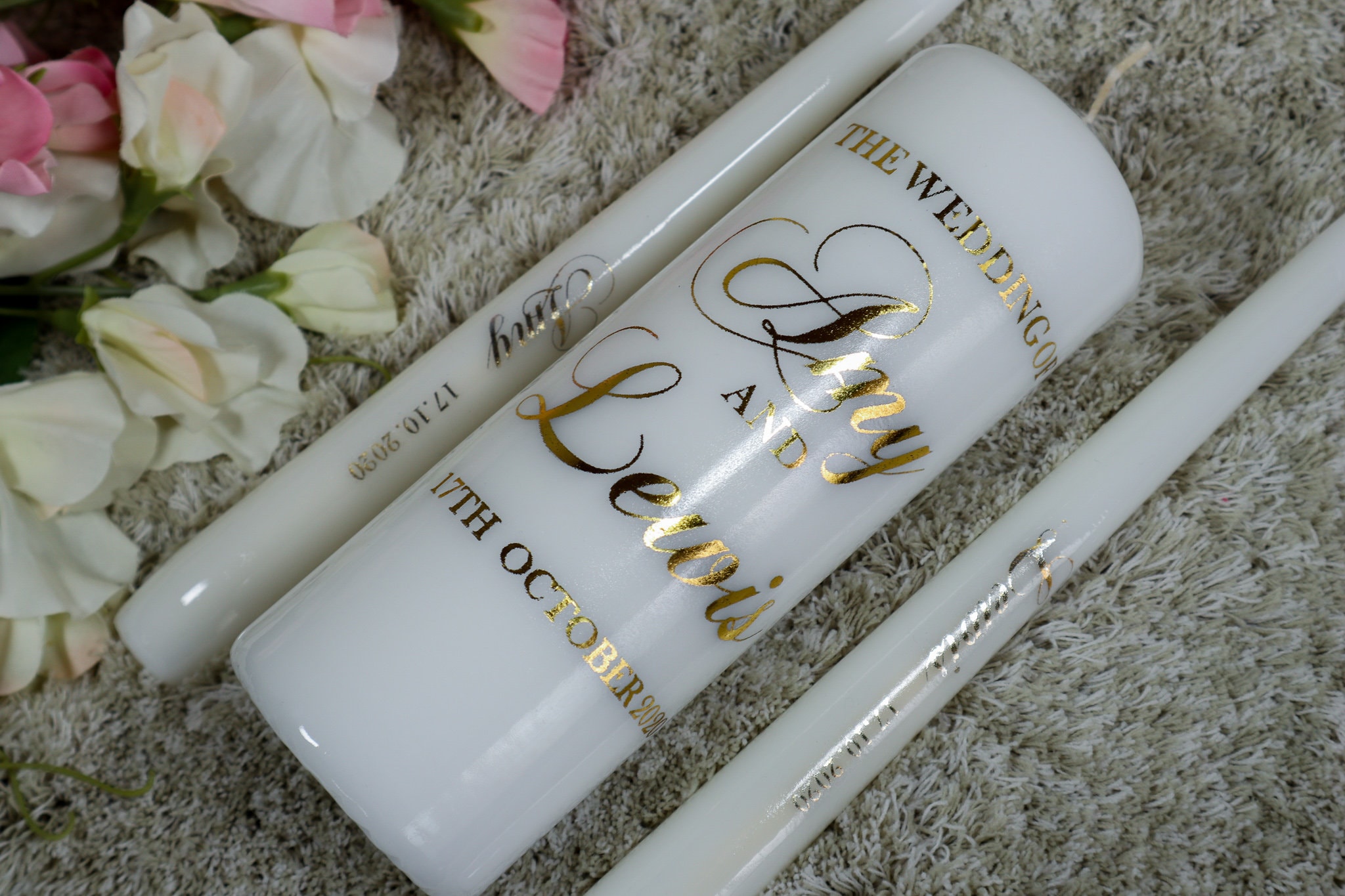 Gold Wedding Candles, Gold Weddings, Rose Gold Candles, Silver Candles