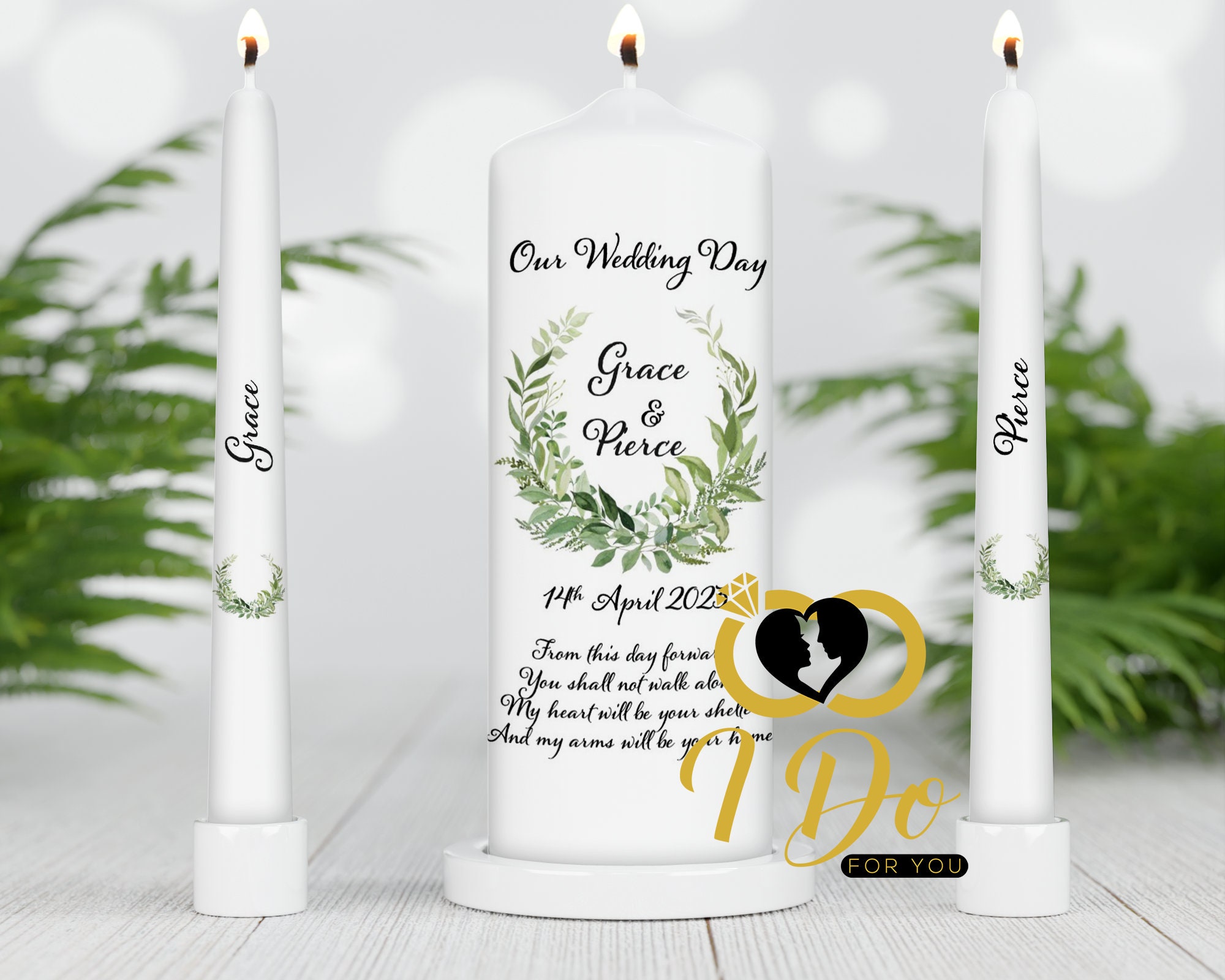 Unity Candle Set Custom Wedding Unity Candle Ceremony Etsy
